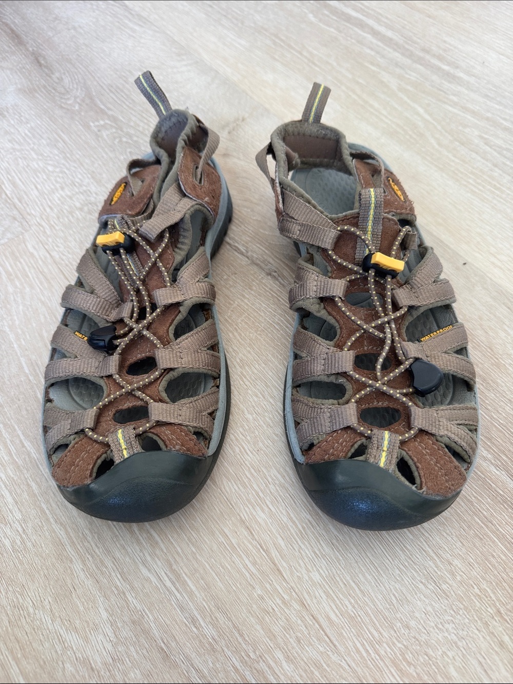 Keen Brown and Black Closed-Toe Outdoor Sandals